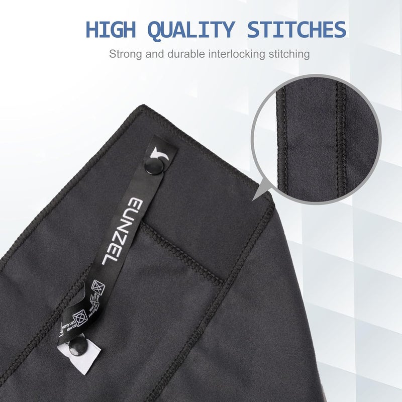 Eunzel Microfiber Workout Towel,Quick Dry Silver Ion Absorbent Sweat Gym Towel for Workout, Camping, Travel, Exercise& Fitness 31.5"x15.7", Set of 5 Black - Image 3